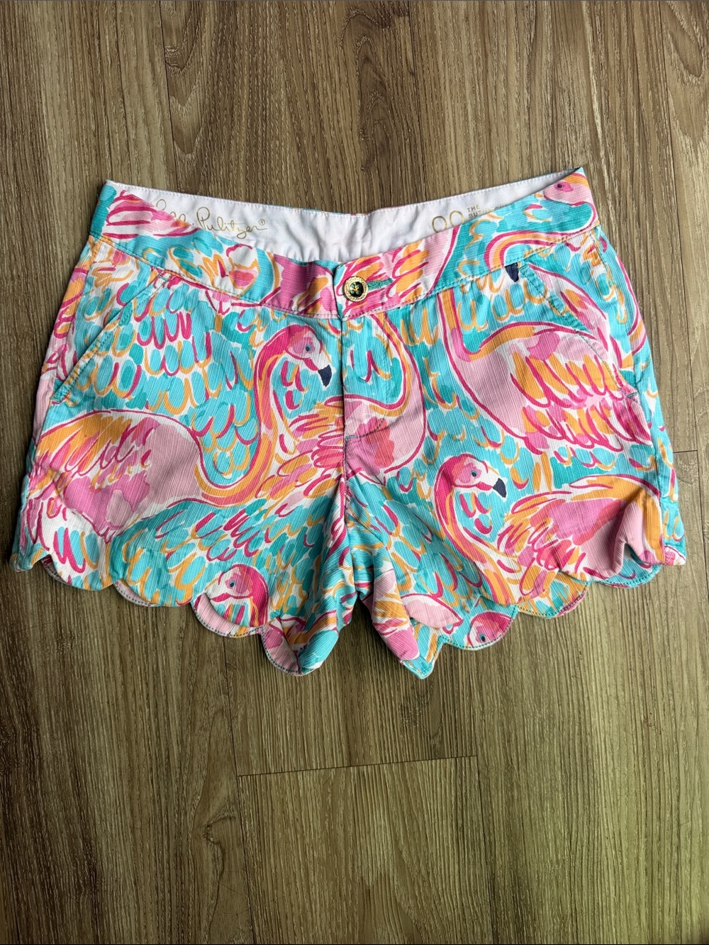 Lilly Pulitzer The Buttercup Flamingo-Print Women's Shorts Size: 00